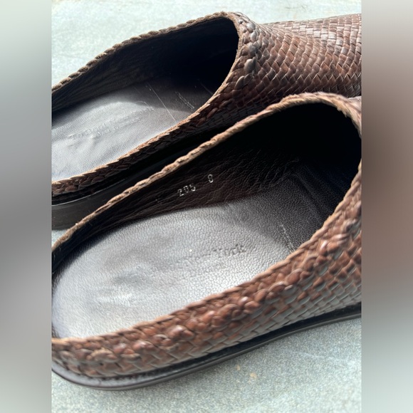To Boots of New York by Adam Derrick leather woven slides size 8 brown - Picture 2 of 5